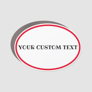 3.5" x 2.5" Oval Car Magnet "Your Text"