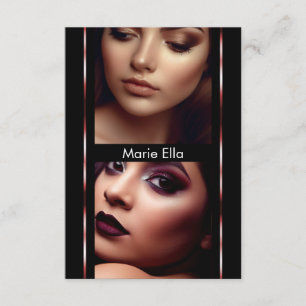 3.5" x 5" Black Red Glam Comp Card Photo Template