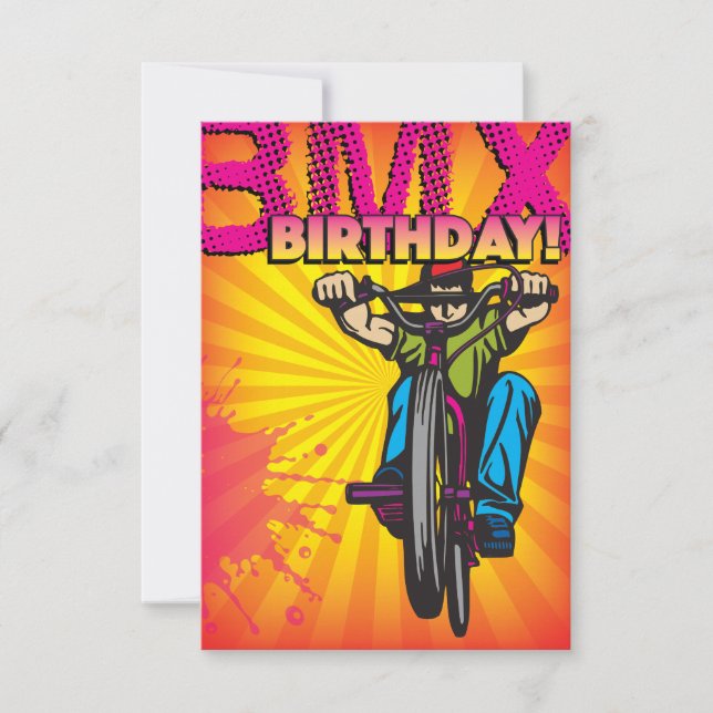 3.5 X 5 BMX Birthday Invitation (Front)