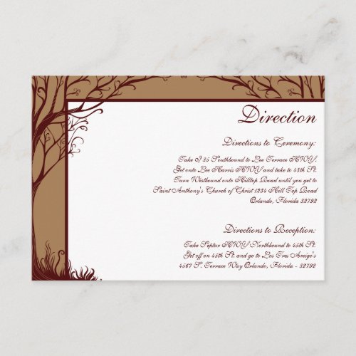 35 x 5 Direction Card  Autumn Tree