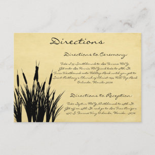 3.5 x 5 Direction Card Cattail/Dragonfly Silhouett