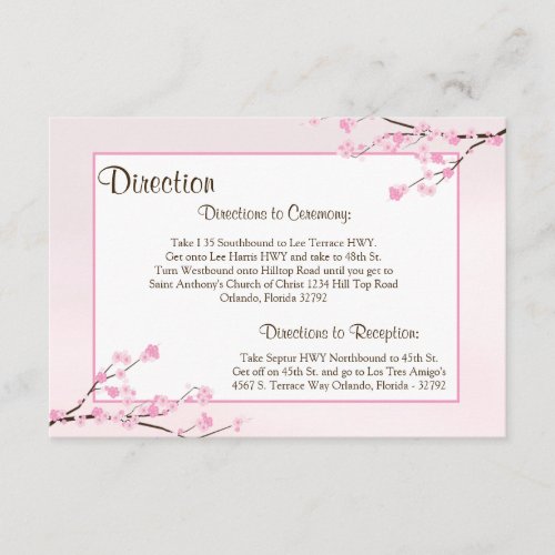 35 x 5 Direction Card Cherry Blossom _ Pink