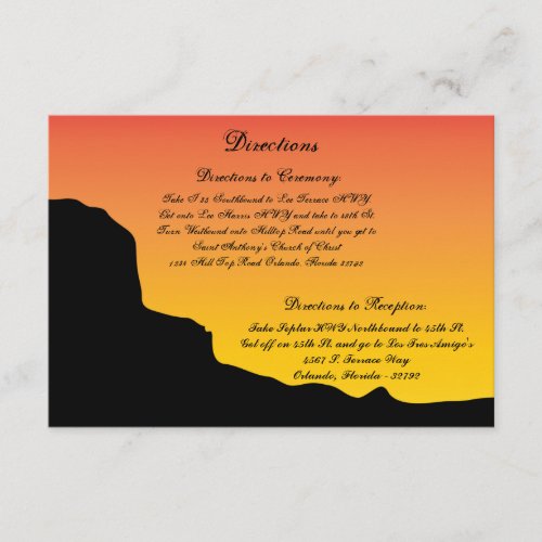 35 x 5 Direction Card Desert Mountain Sunset Red