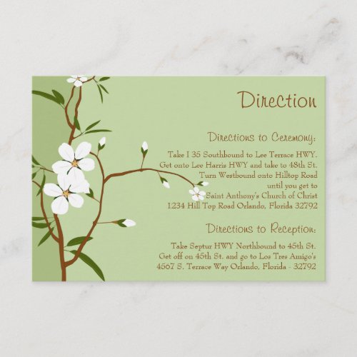 35 x 5 Direction Card Dogwood Flowers