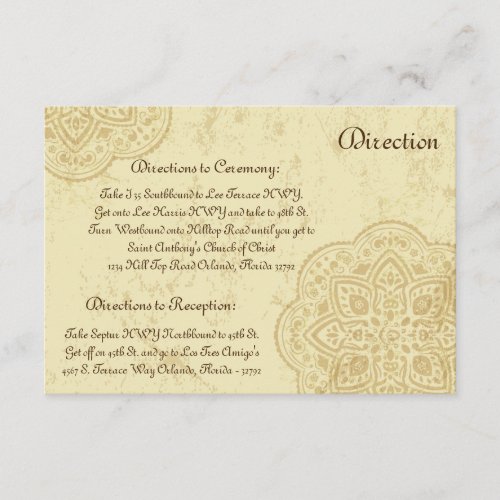 35 x 5 Direction Card Moroccan Party