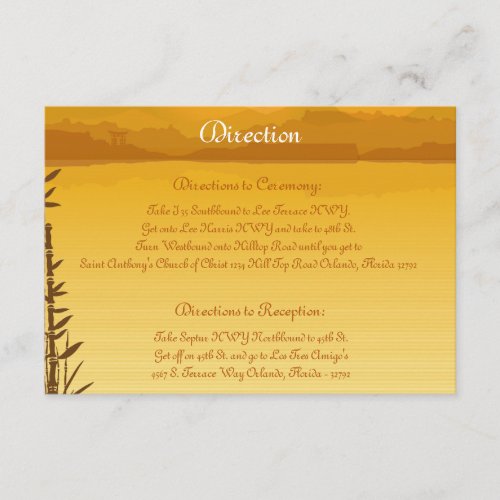 35 x 5 Direction Card  Warm Sunset