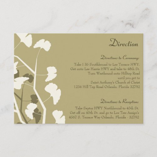 35 x 5 Direction Card White Ginkgo Leaves