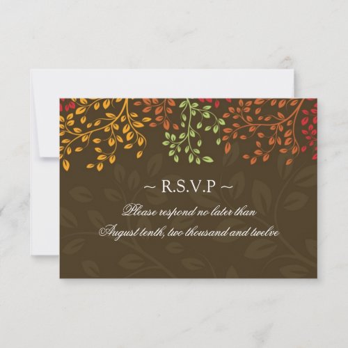 3.5 x 5 - Fall Wedding Reply Cards Invites