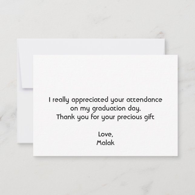 3.5" x 5" Flat Thank You Card (Back)