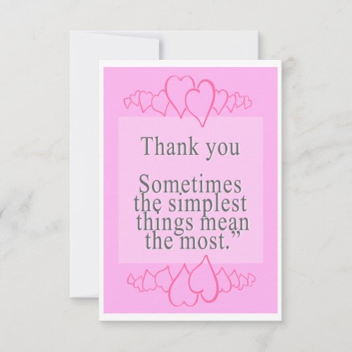 35 x 5 Flat thank you Card