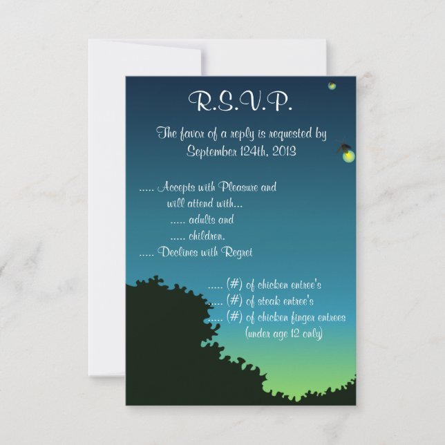 3.5 x 5 R.S.V.P Fireflies / Mason Jar Invitation (Front)