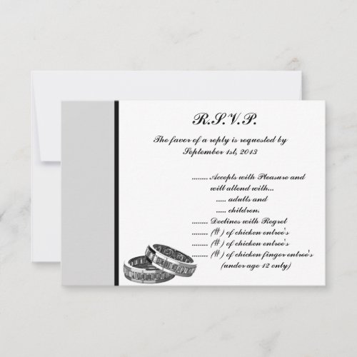 35 x 5 RSVP Reply Card HisHers Diamond Weddin