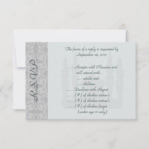 35 x 5 RSVP Reply Card Soft Blue Islamic Ramad