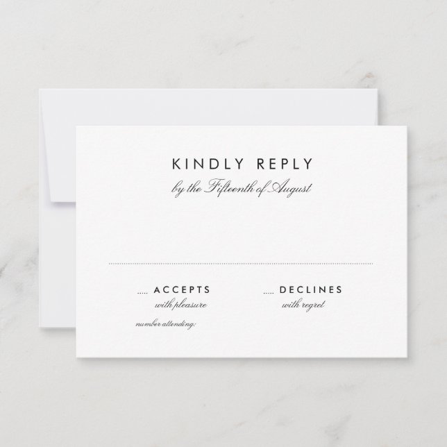 3.5" x 5" Simple Chic Wedding RSVP Card (Front)