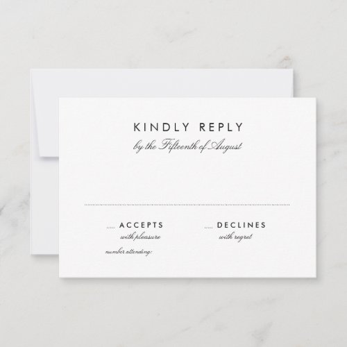 35 x 5 Simple Chic Wedding RSVP Card