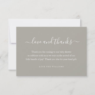 3.5" x 5" Thank You Baby Shower Gift Personalized Card