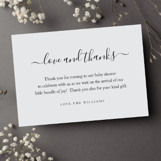 3.5" x 5" Thank You Baby Shower Gift Personalized Card