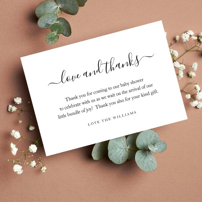 3.5" x 5" Thank You Baby Shower Gift Personalized Card (Creator Uploaded)