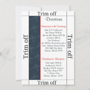 3.5 x 7 Directions Airplane Flight Bl Invitation