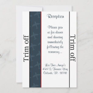 3.5 x 7 Reception Airplane Flight  Blu Invitation