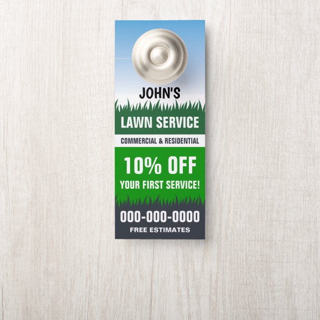3.5" x 8.5" Double Sided Lawn Service Door Hanger (On Knob)