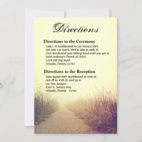 35x5 Directions Card Sunrise Pathway Walkway Path