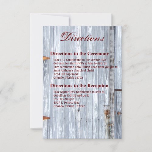 35x5 Directions Card White Wash Wood Barn Door Co