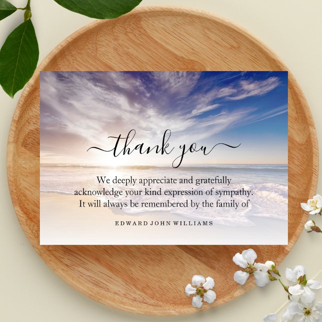 3.5x5 Funeral Thank You Note Grief Ocean Card (Creator Uploaded)