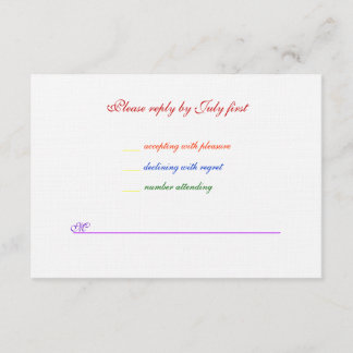 3.5x5 Gay Wedding Rainbow LGBT Pride Linen RSVP