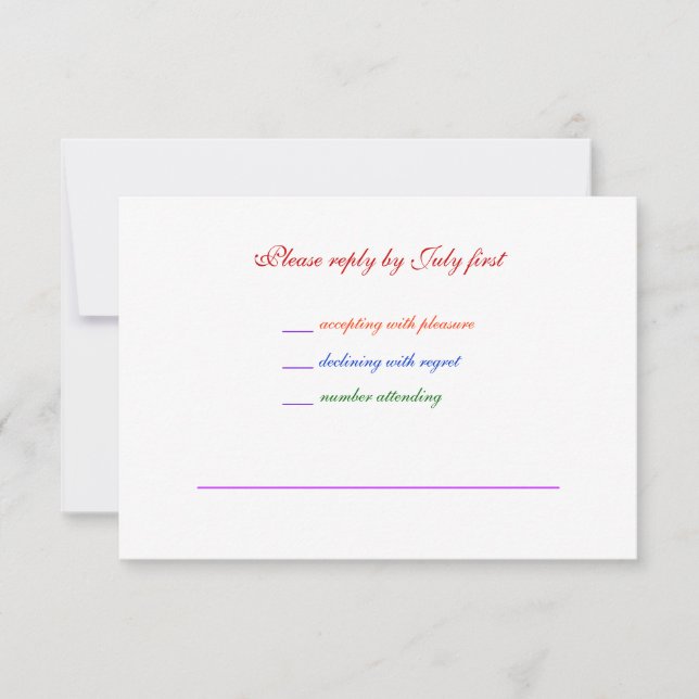 3.5x5 Gay Wedding Rainbow LGBT Pride RSVP Basic (Front)