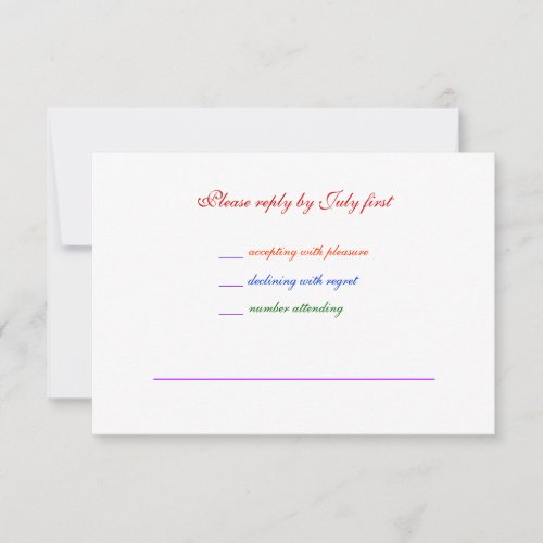 3.5x5 Gay Wedding Rainbow LGBT Pride RSVP Basic