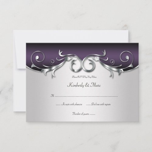3.5x5 Ornate Purple Silver Black RSVP