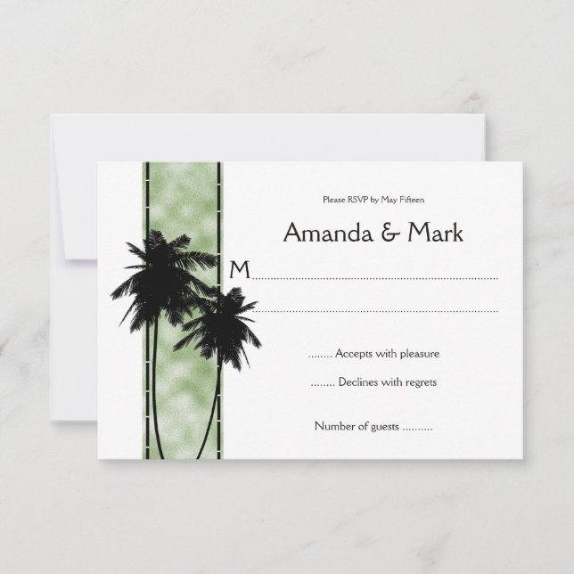3.5x5 Palm Trees and Green RSVP Card (Front)