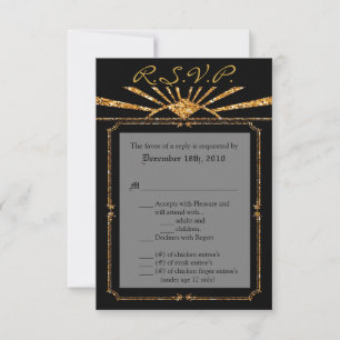 3.5x5 R.S.V.P. Card Art Deco Roaring 20s GATSBY