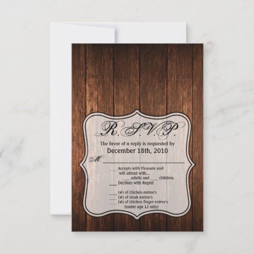 35x5 RSVP Card Barn Wood Country Rustic