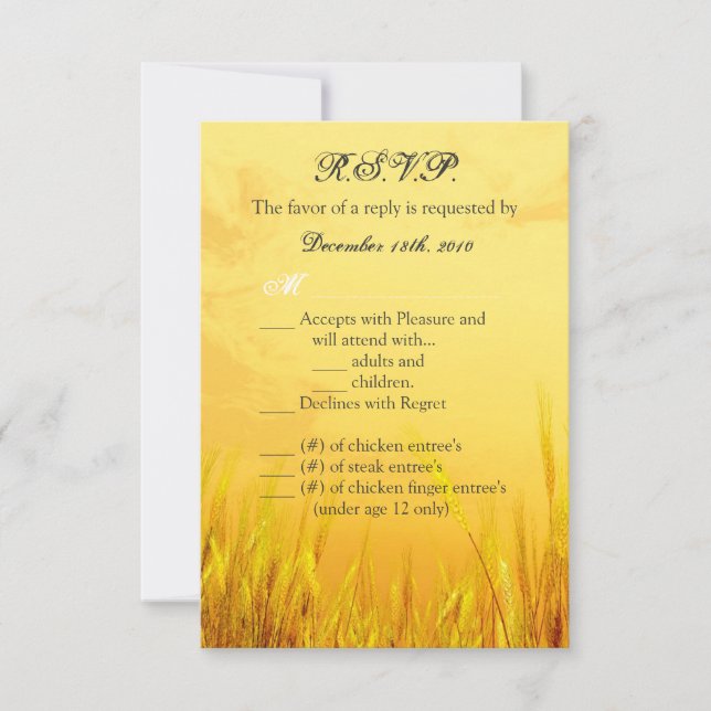 3.5x5 R.S.V.P. Card Country Hay Sunset (Front)