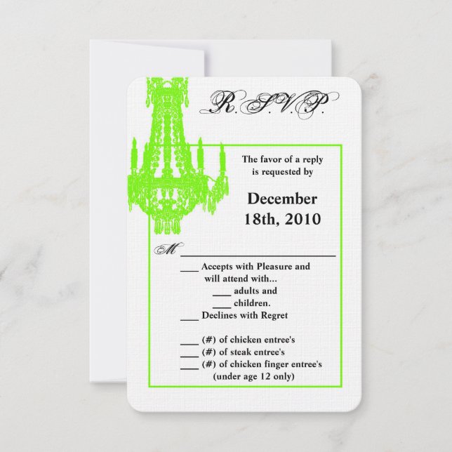 3.5x5 R.S.V.P. Card Crystal Chandelier Glitz Glamo (Front)