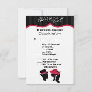 3.5x5 R.S.V.P. Card Formal Hats Elegant