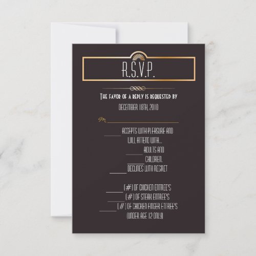 3.5x5 R.S.V.P. Card Gatsby Theme