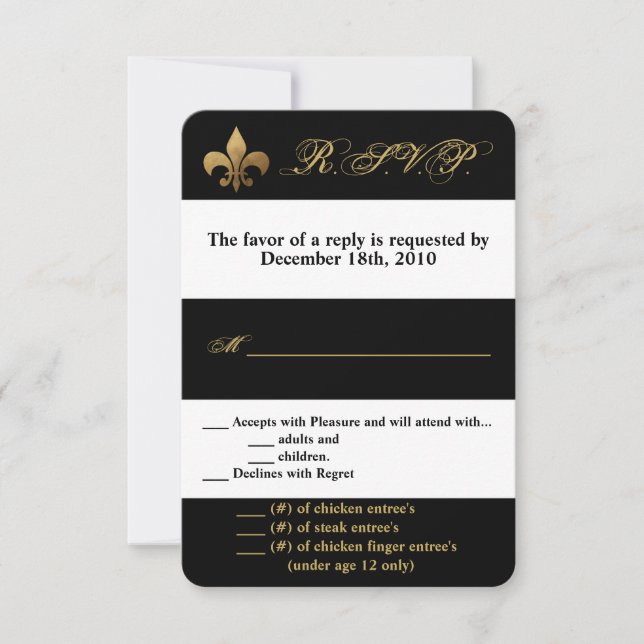 3.5x5 R.S.V.P. Card Modern Stripe Black White Cont (Front)