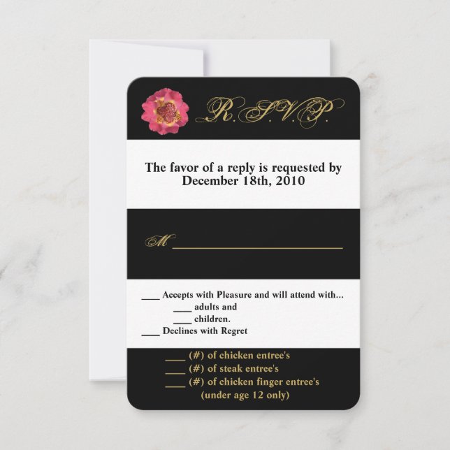 3.5x5 R.S.V.P. Card Modern Stripe Black White Cont (Front)