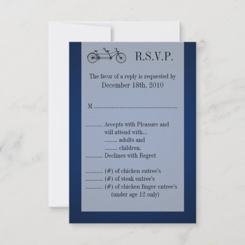 3.5x5 R.S.V.P. Card Navy Double Bike Announcement