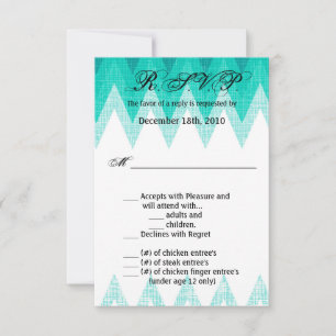 3.5x5 R.S.V.P. Card Ombre Chevron Teal