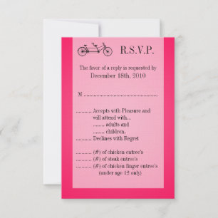 3.5x5 R.S.V.P. Card Pink Double Bike