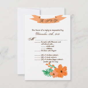 3.5x5 R.S.V.P. Card Spring Hibiscus Flower Hawaiia