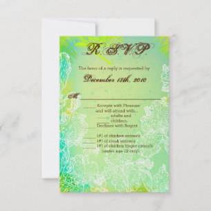 3.5x5 R.S.V.P. Card Spring Hibiscus Flower Hawaiia