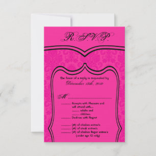 3.5x5 R.S.V.P. Card Wedding Damask