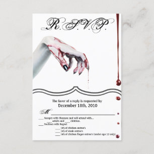 3.5x5 R.S.V.P. Card zombie blood drip vampire Goth