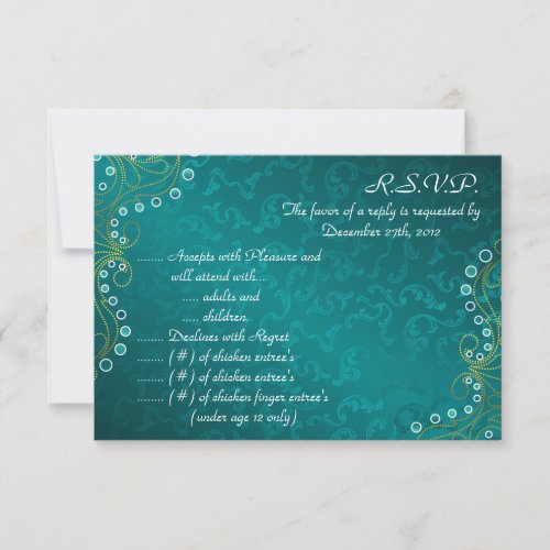 35x5 RSVP Reply Card Arabian Teal