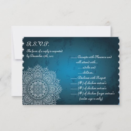 35x5 RSVP Reply Card Deep Moroccan Blue